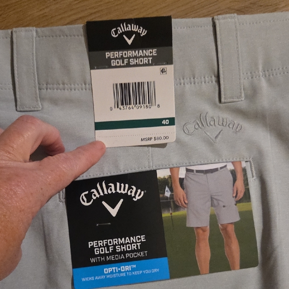 Callaway Gray Flat Front Men's Shorts - Picture 5 of 5